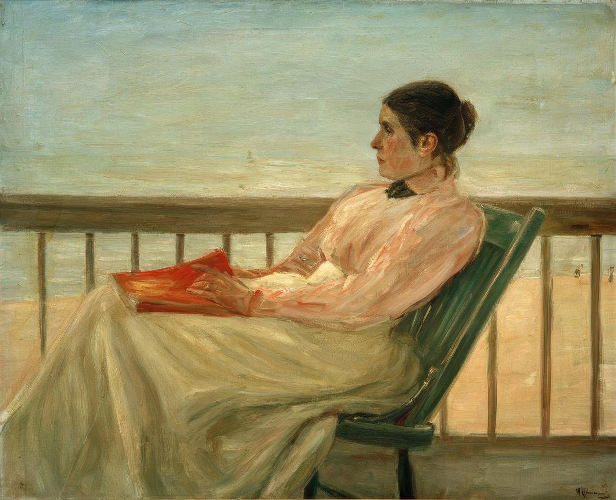 A esposa do artista na praia de Max Liebermann