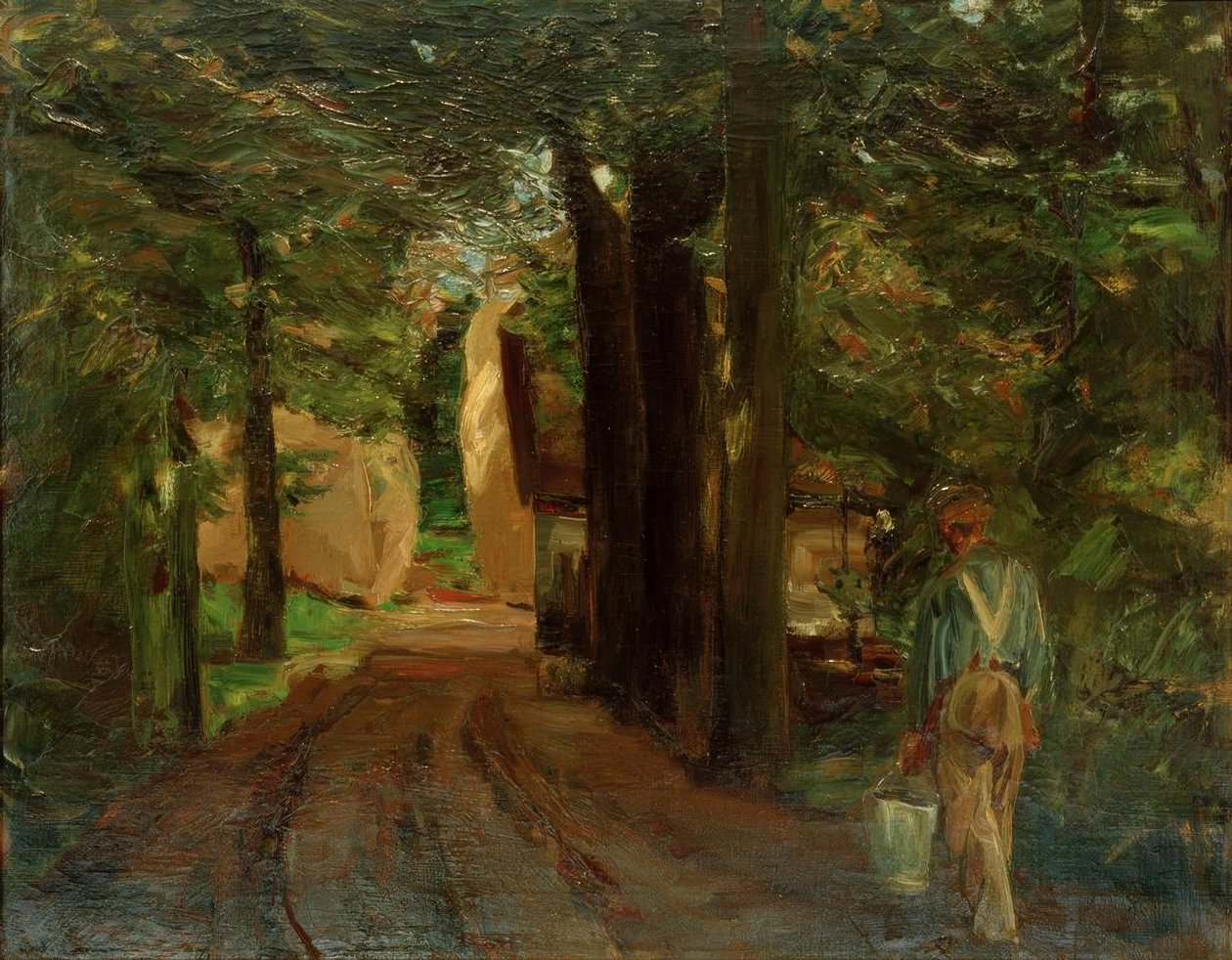 Entrada para a fazenda - entrada para uma fazenda de Max Liebermann