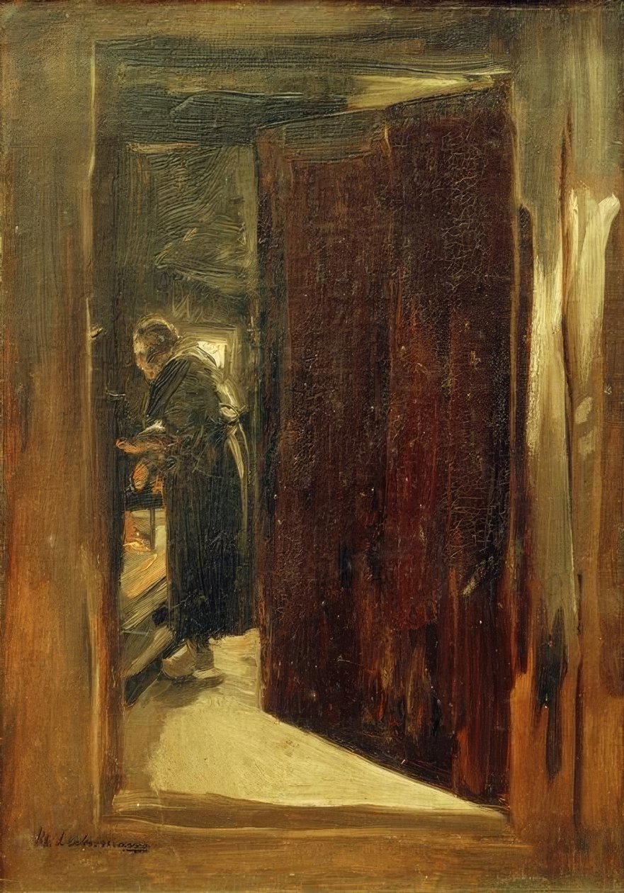 Mulher na cozinha - perspectiva de Max Liebermann