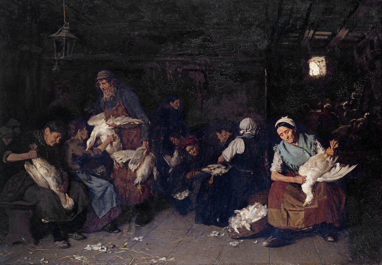 Mulheres a depenar gansos de Max Liebermann
