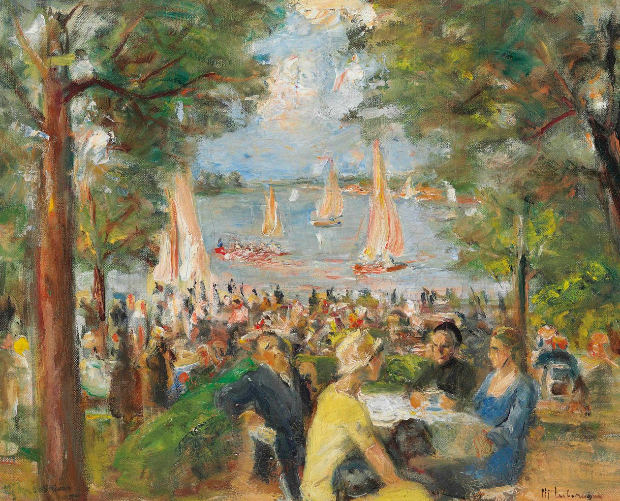 Restaurante de jardim no Havel, 1934. de Max Liebermann