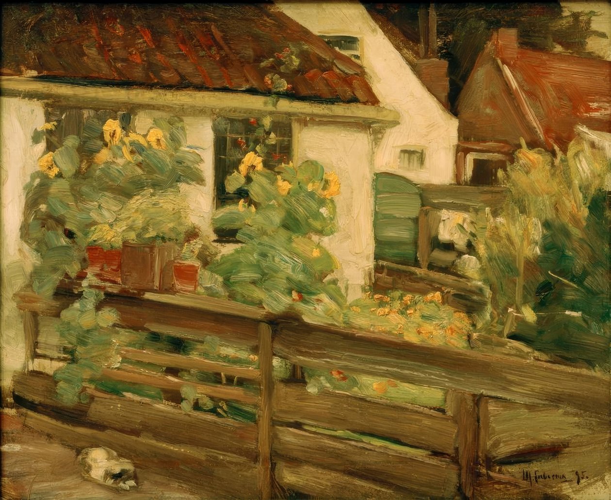 Jardim com girassóis de Max Liebermann