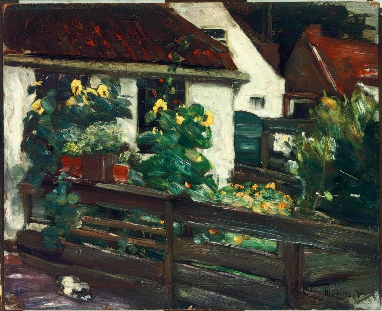 Jardim com girassóis de Max Liebermann