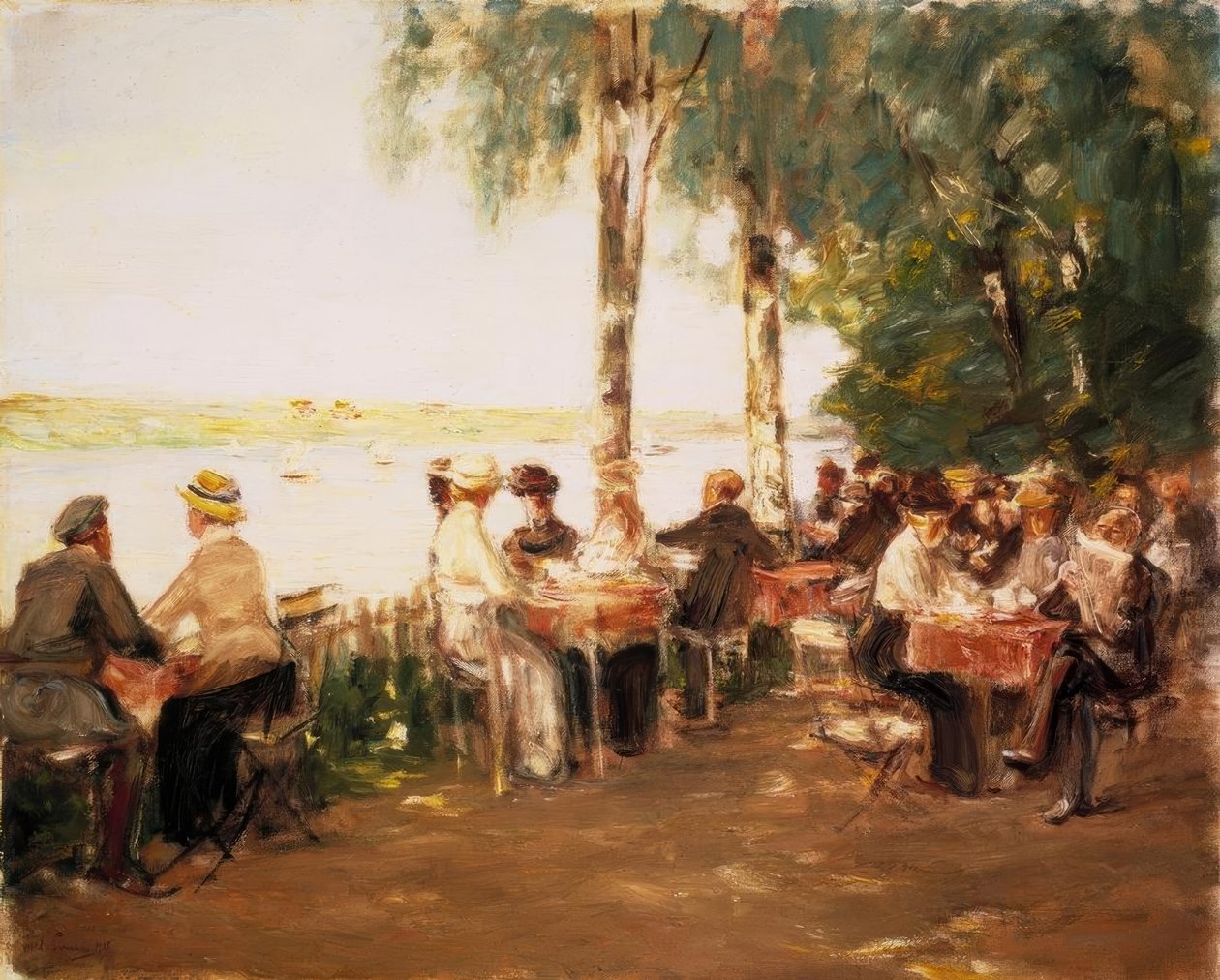 Restaurante no jardim na água de Max Liebermann
