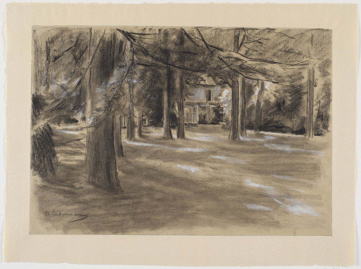Paisagem de parque holandesa com uma casa de Max Liebermann