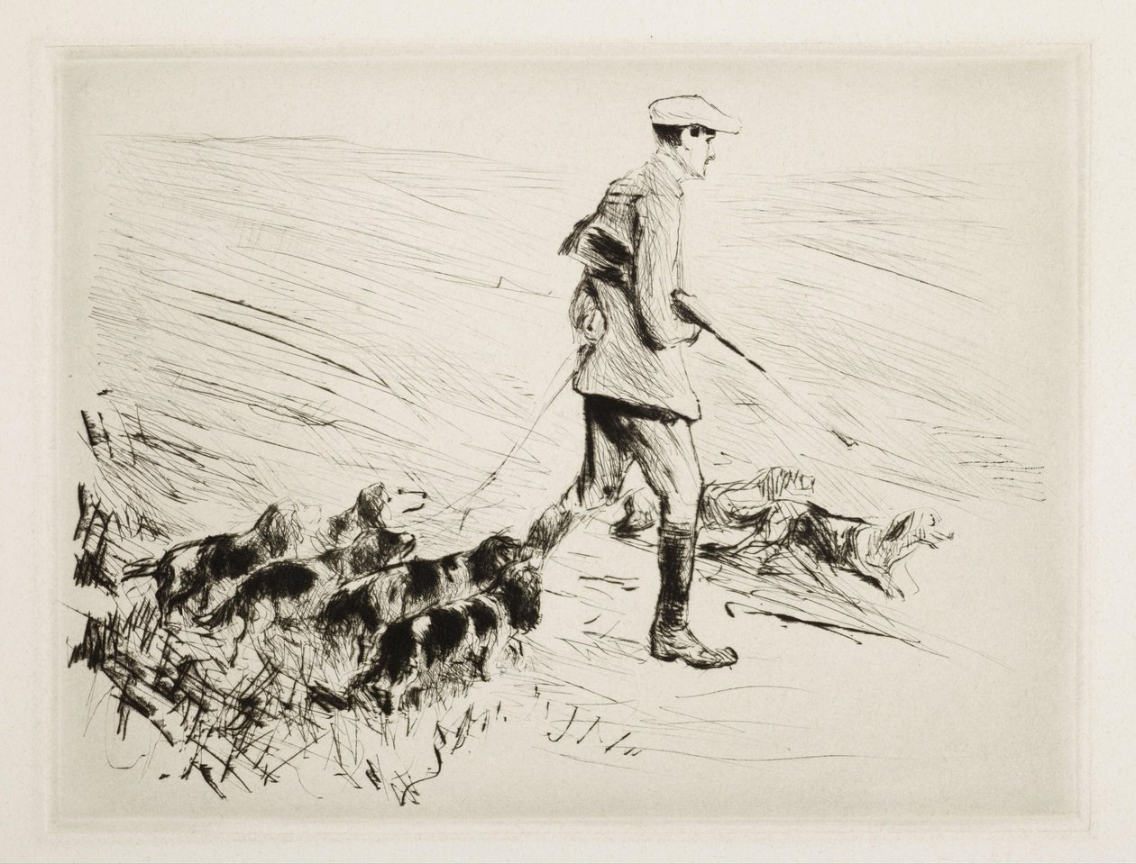 Caçador com cães de Max Liebermann