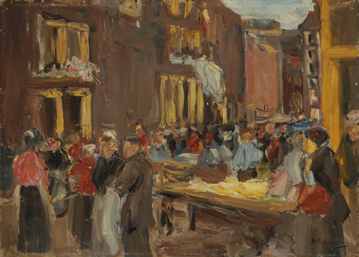 Bairro Judeu em Amsterdã; Judengasse em Amsterdã, Ecke Jodenbreestraat, 1905 de Max Liebermann