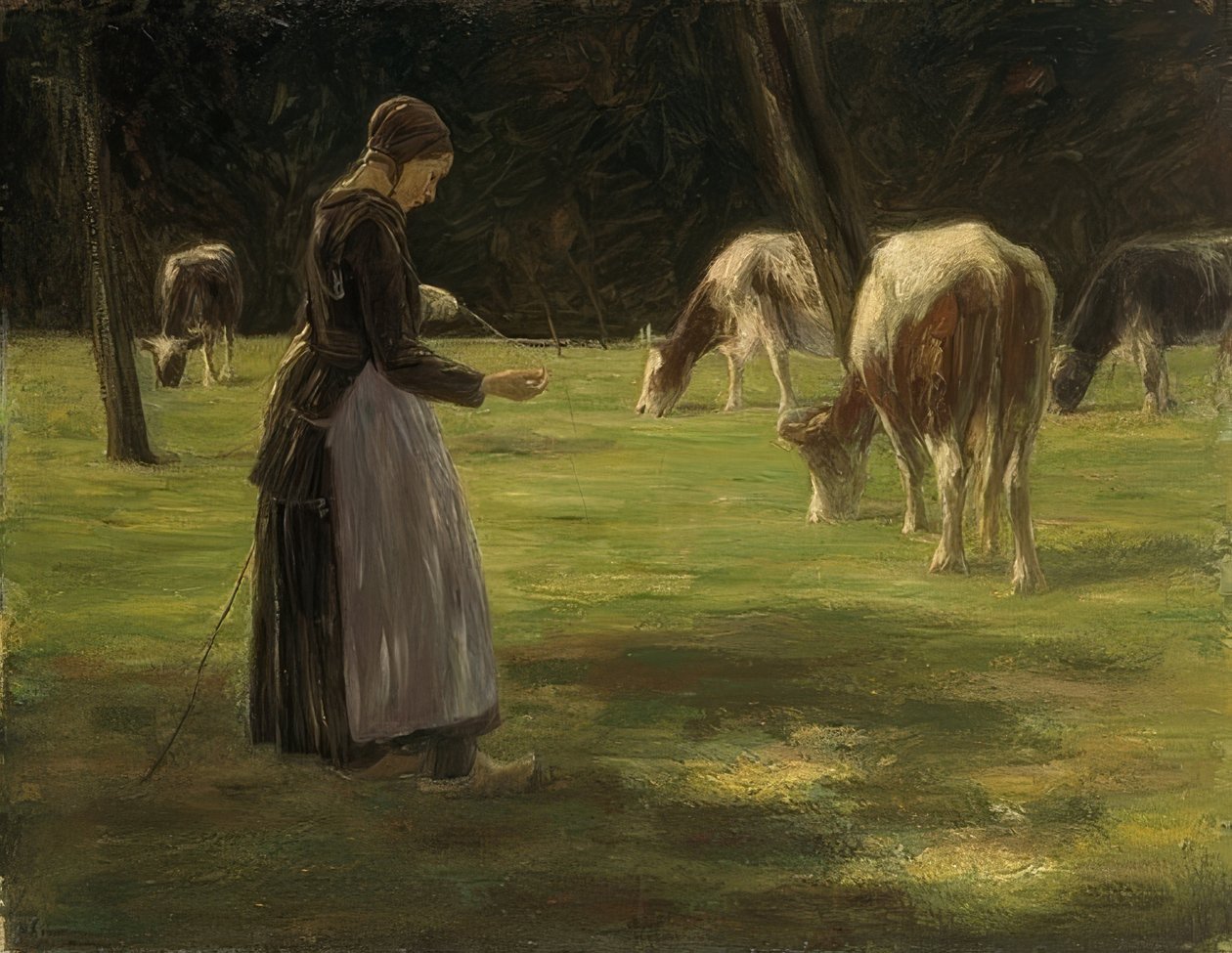 Kuhhirtin. 1890-192 de Max Liebermann