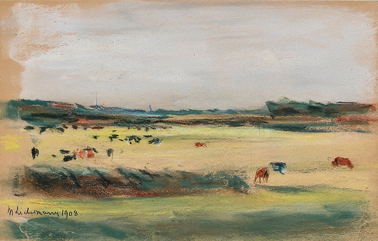 Paisagem com vacas pastando. 1908 de Max Liebermann