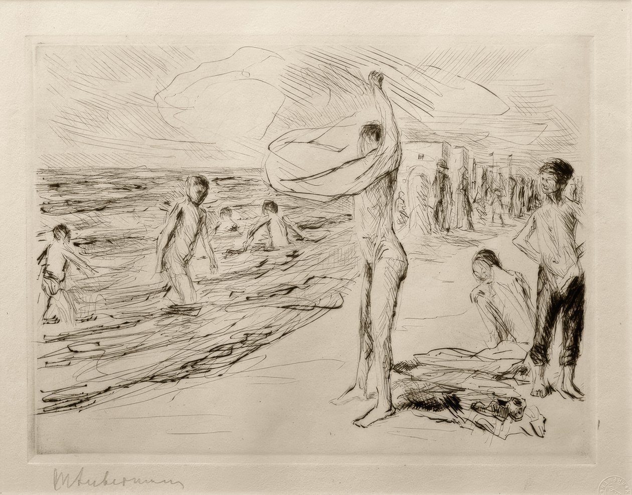M.Liebermann, banhando meninos ao vento de Max Liebermann