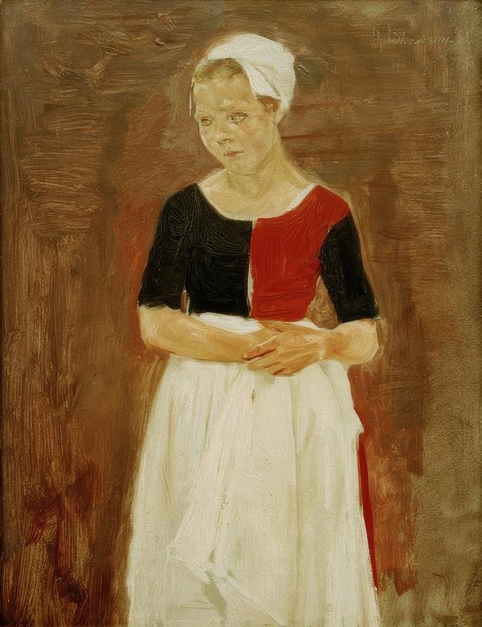 M.Liebermann, menina órfã em pé de Max Liebermann