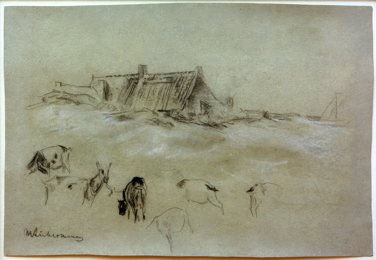 M.Liebermann, casas de praia, nas cabras de primeiro plano de Max Liebermann