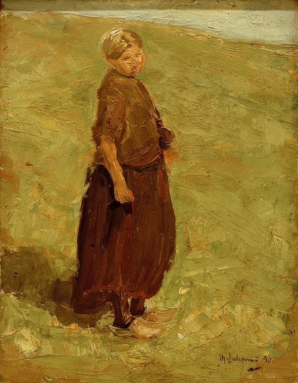 Garota na duna, de pé à direita de Max Liebermann