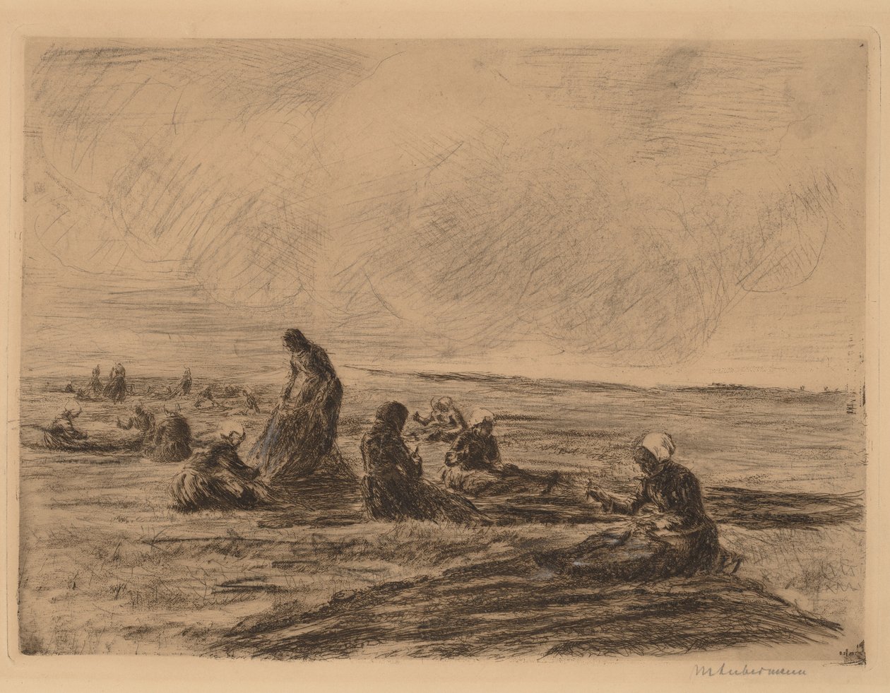 Remendo as Redes, 1894. de Max Liebermann