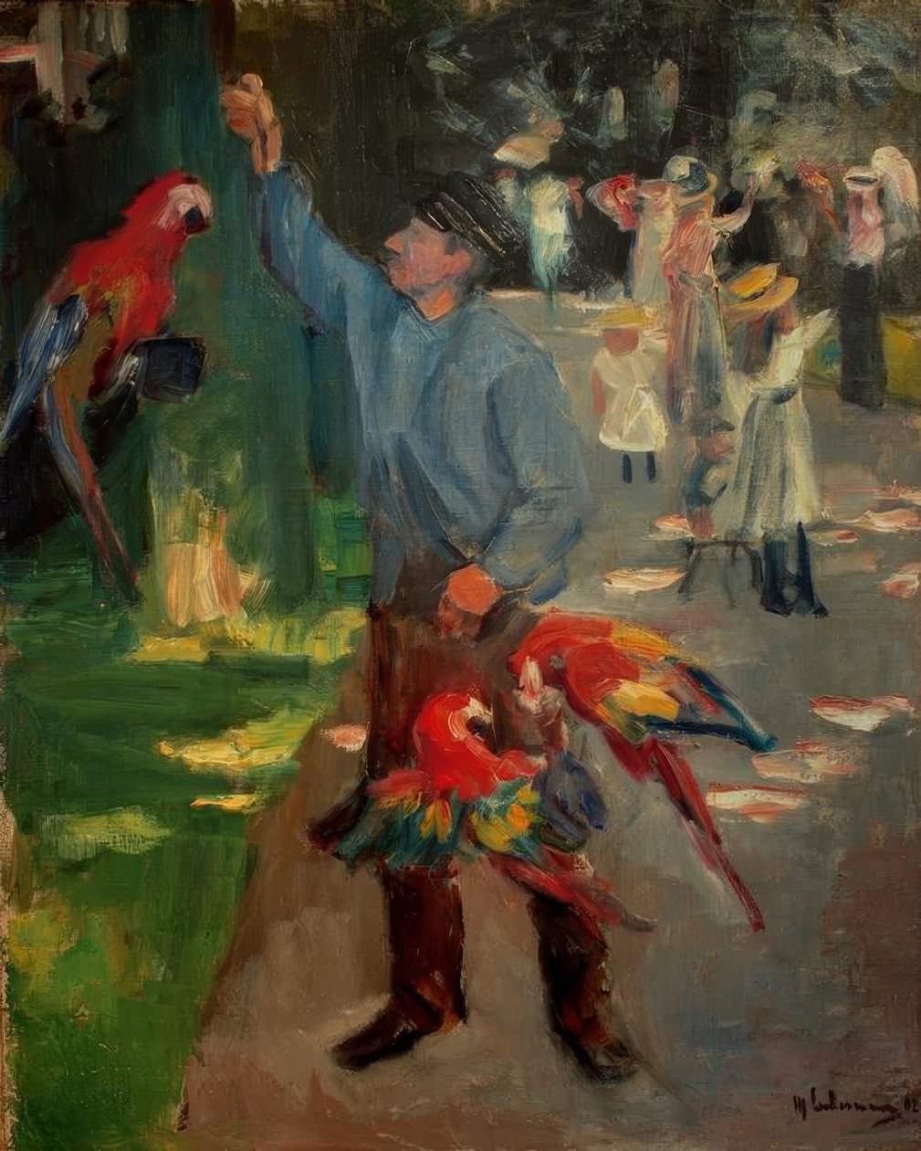Homem papagaio no zoológico de Amsterdã de Max Liebermann