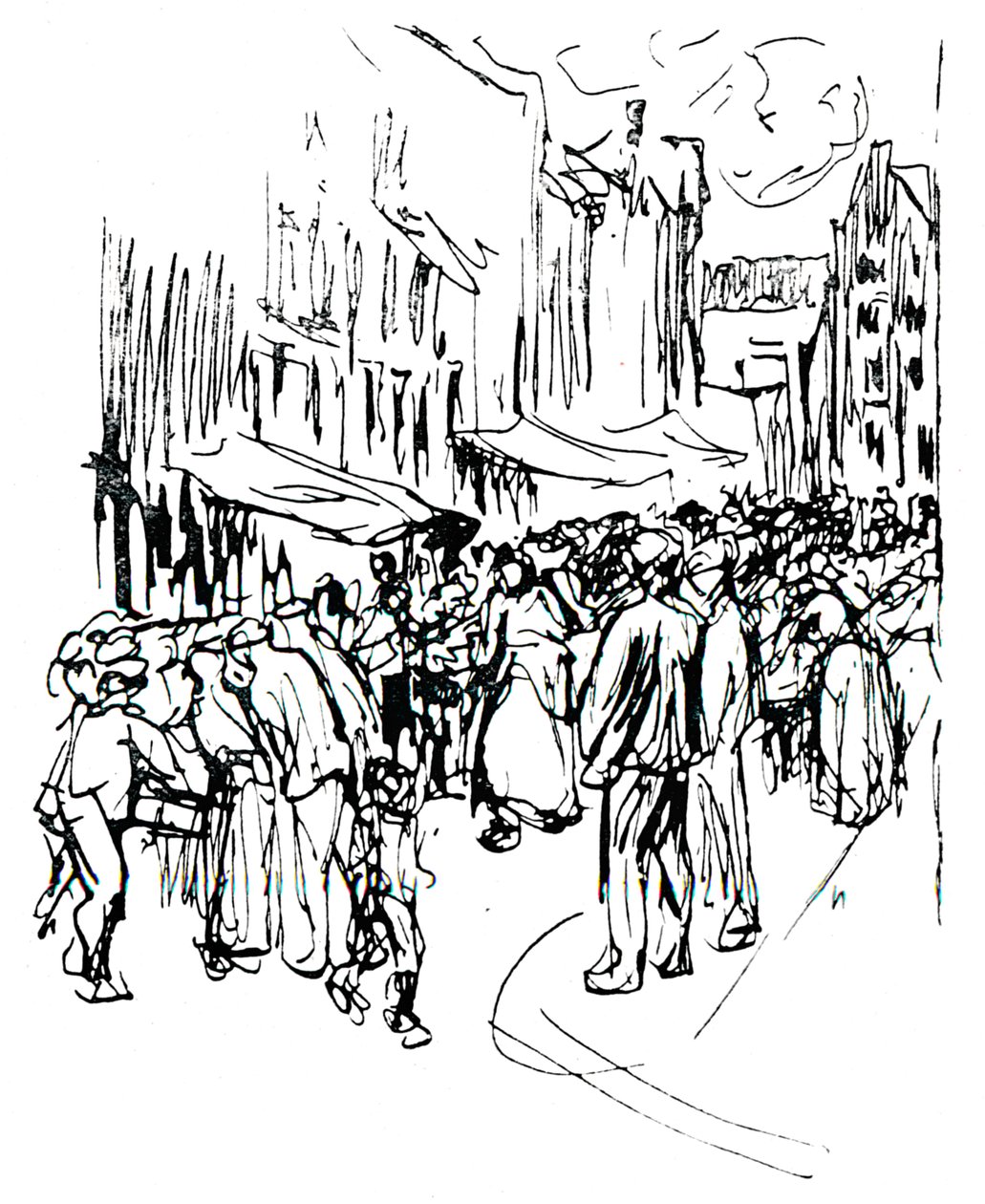 Estudo de caneta e tinta, século c19 de Max Liebermann