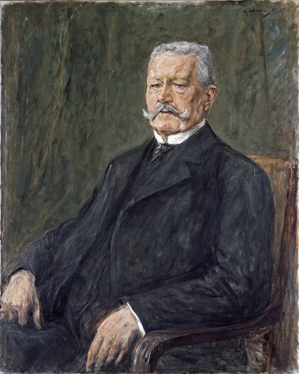 Retrato do Presidente Paul von Hindenburg 1847-1934, de Max Liebermann (1847-1935) Niedersachsisches Landesmuseum, Hanôver de Max Liebermann