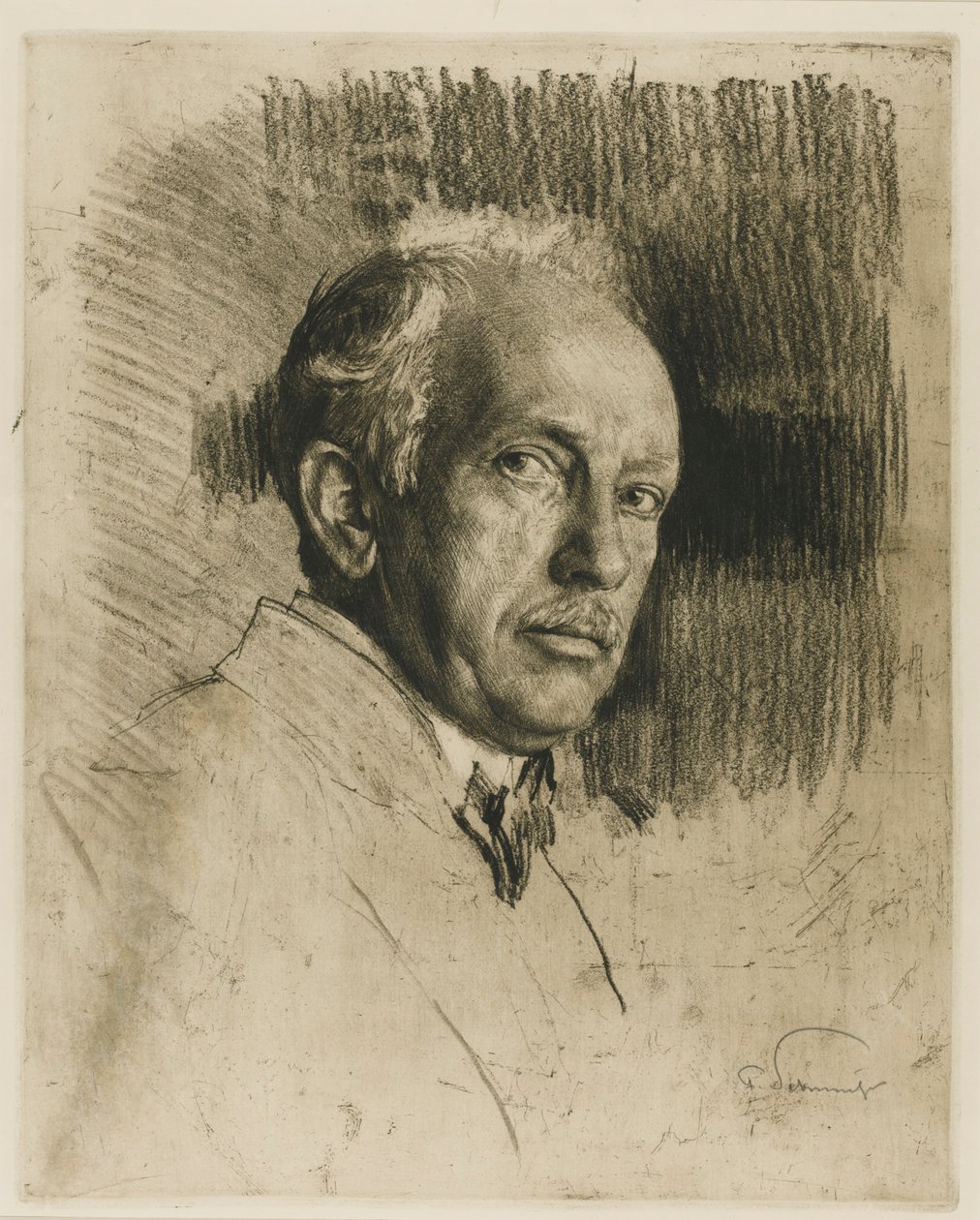 Retrato do compositor Richard Strauss 1864-1949, c. 1914 de Max Liebermann