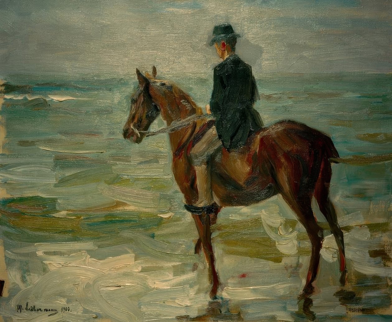 Cavaleiro no mar para a esquerda de Max Liebermann