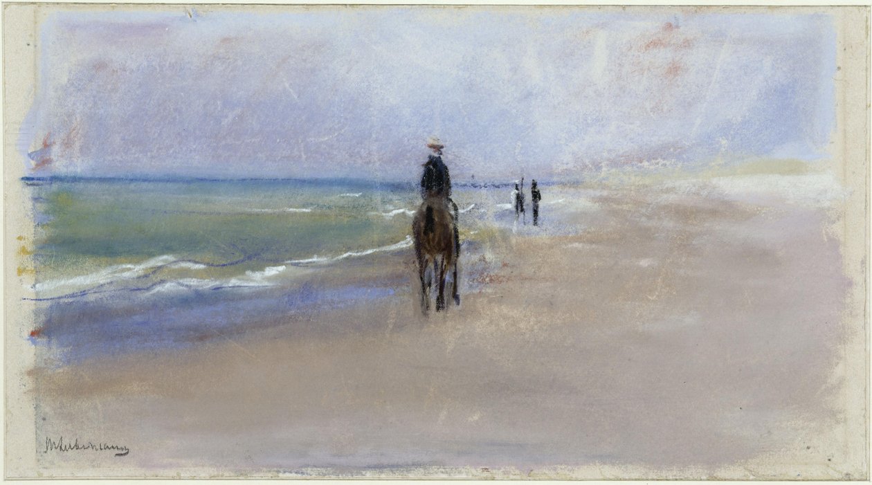 Cavaleiro na praia de Max Liebermann
