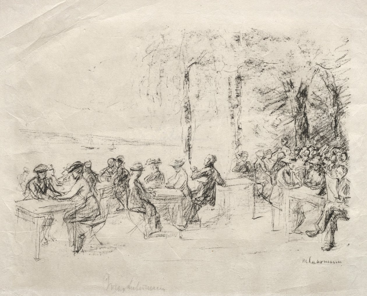 Restaurante na água. de Max Liebermann