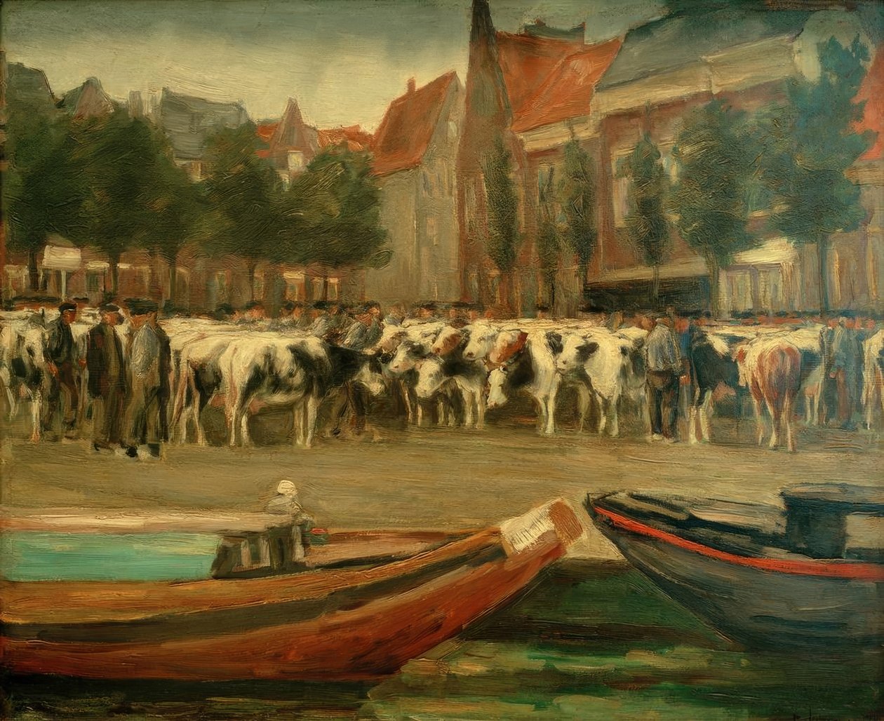 Rindermarkt em Leyden de Max Liebermann