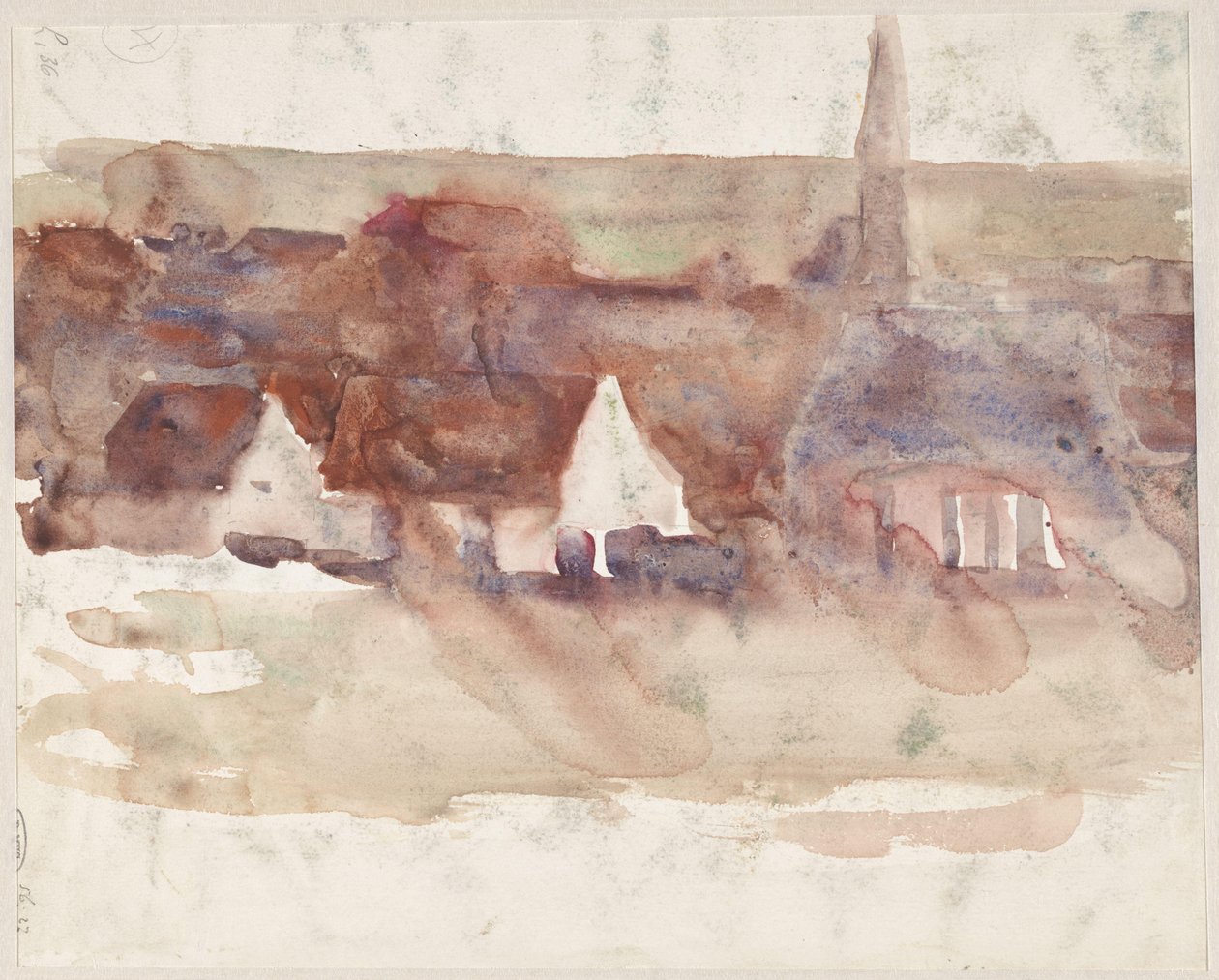 Esboço de uma paisagem citadina de Max Liebermann