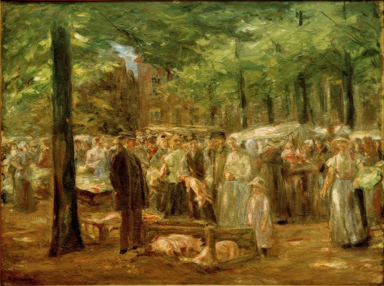 Mercado de suínos em Haarlem de Max Liebermann