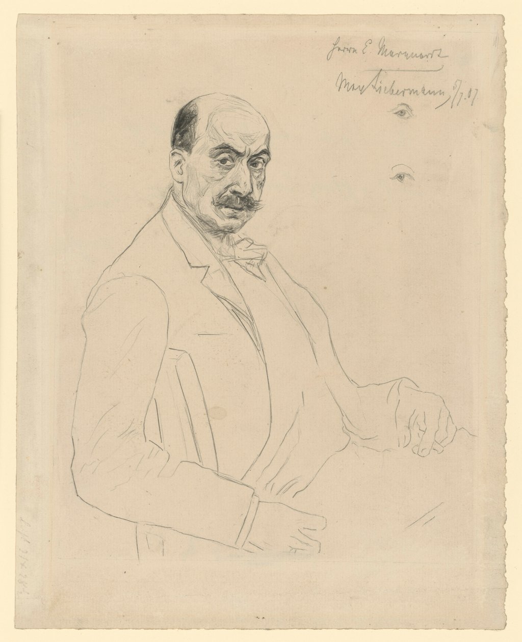 Autorretrato (estudo intermédio durante o trabalho na gravura Schiefler 60) de Max Liebermann