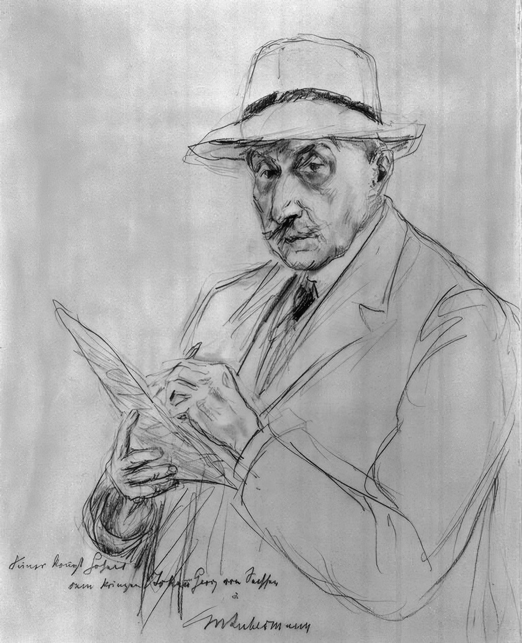 Auto-retrato com chapéu Panamá de Max Liebermann