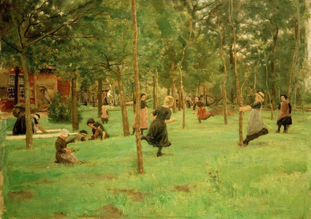 Brincando com crianças de Max Liebermann