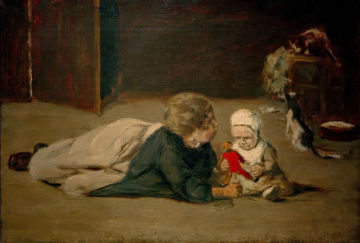 Crianças brincando - estudo de Max Liebermann