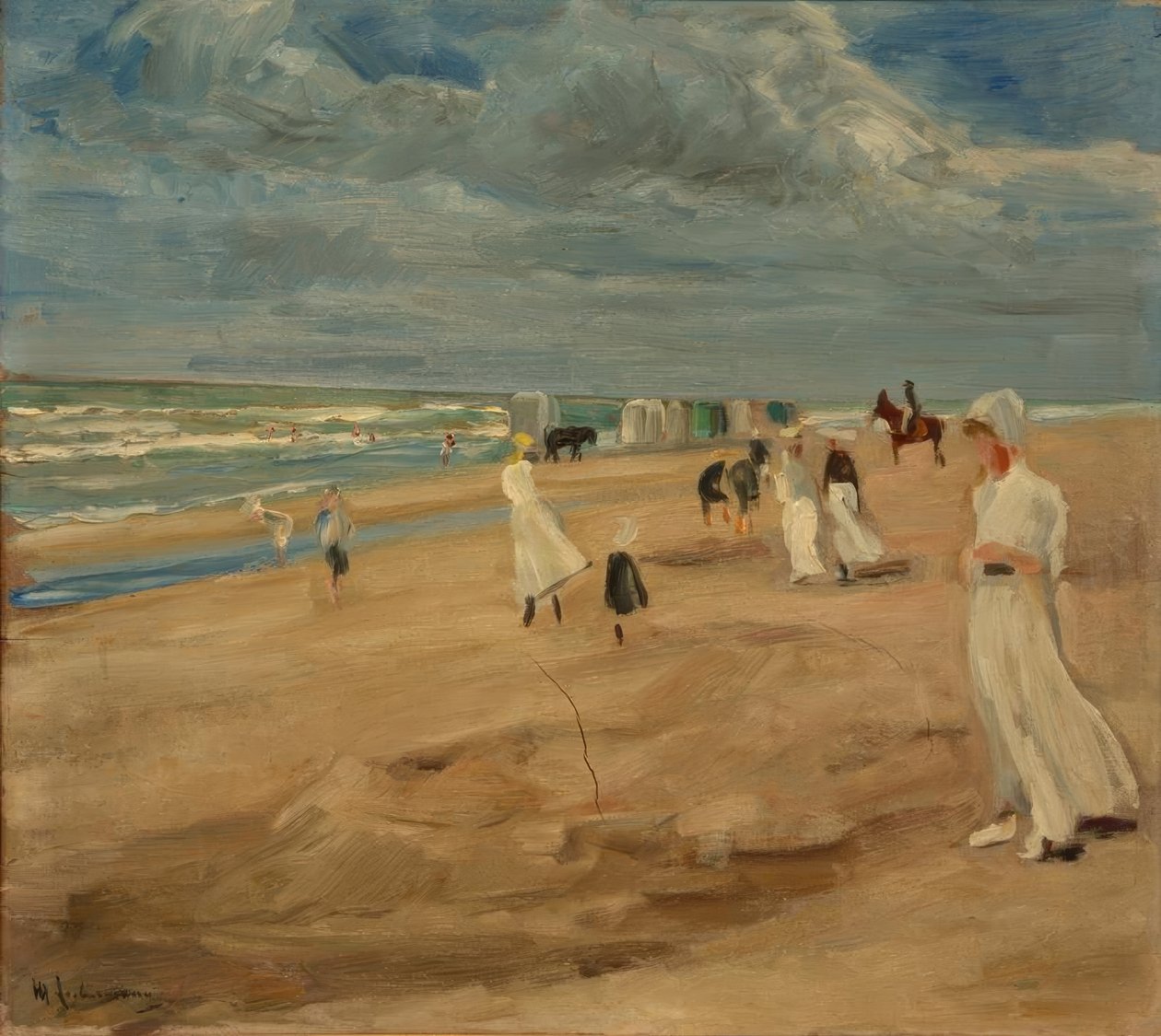 Praia em Noordwijk de Max Liebermann
