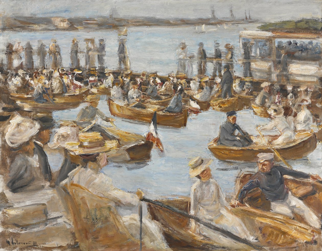 Noite de verão no rio Alster, Hamburgo de Max Liebermann