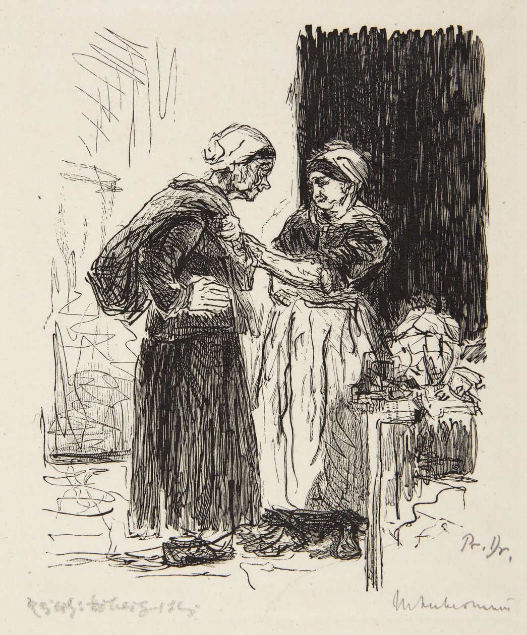 Duas mulheres a conversar de Max Liebermann