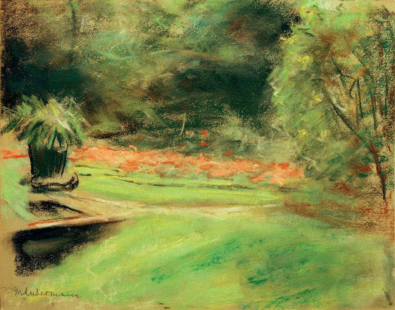 Wannseegarten, com vista para o terraço com canteiros e de Max Liebermann