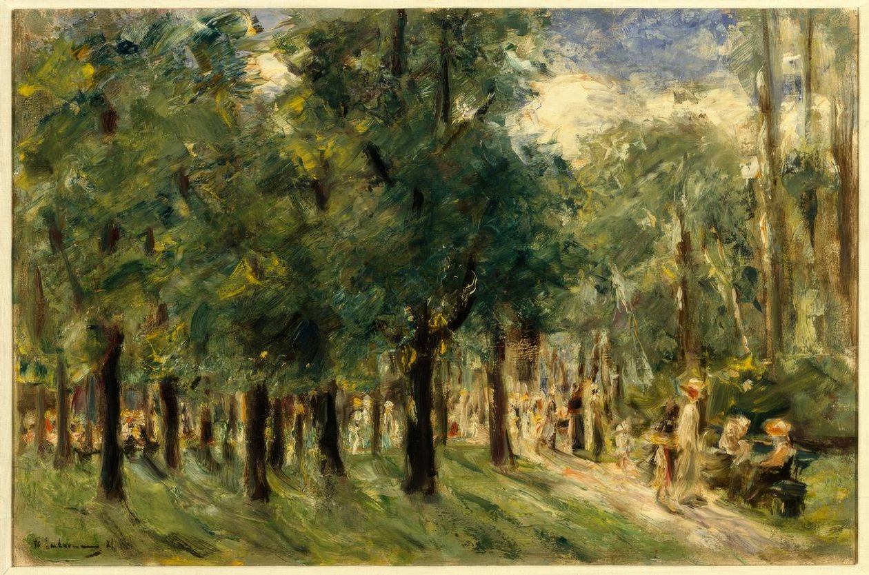 Caminho no Tiergarten com caminhantes de Max Liebermann