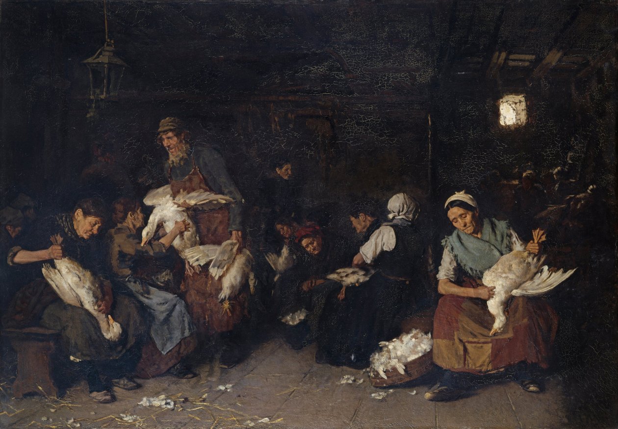 Mulheres arrancando gansos, 1872 de Max Liebermann