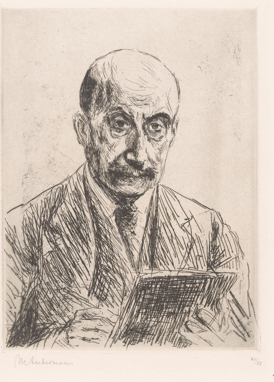 Autorretrato de Max Liebermann a desenhar de Max Liebermann