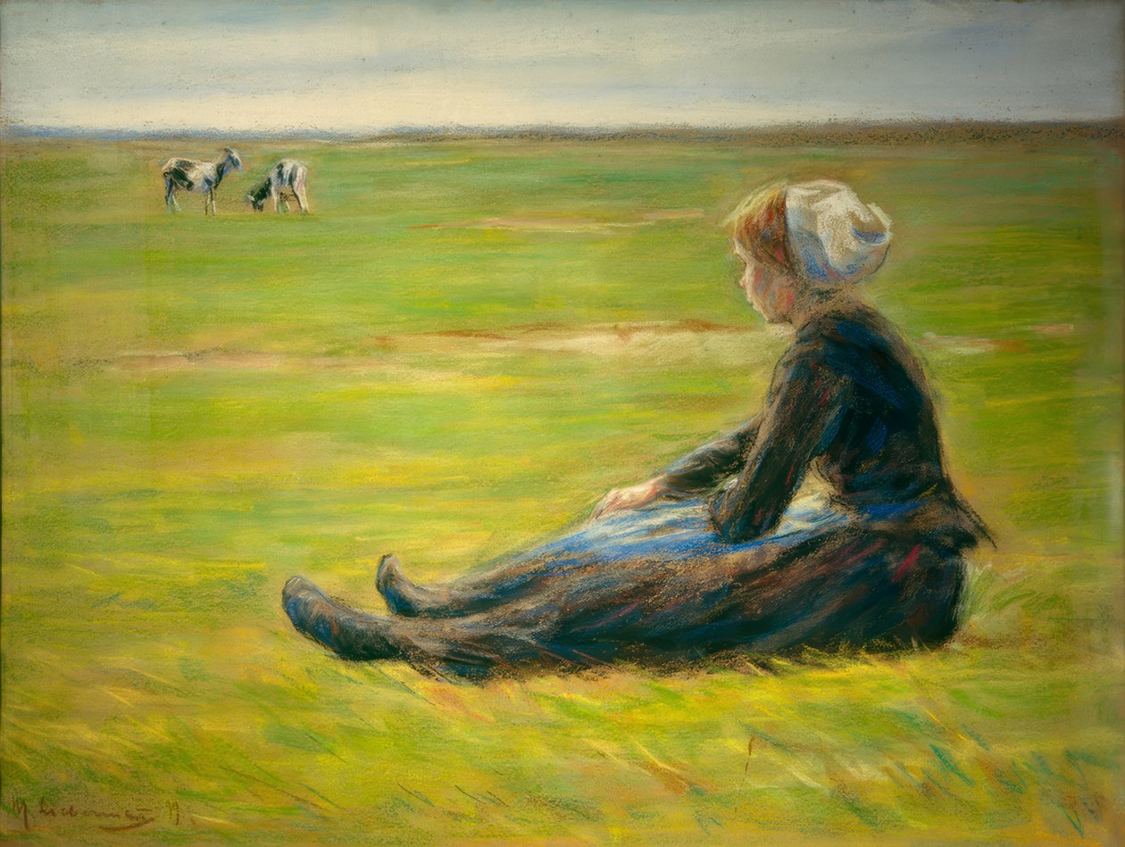 Rebanho de cabras nas dunas de Max Liebermann