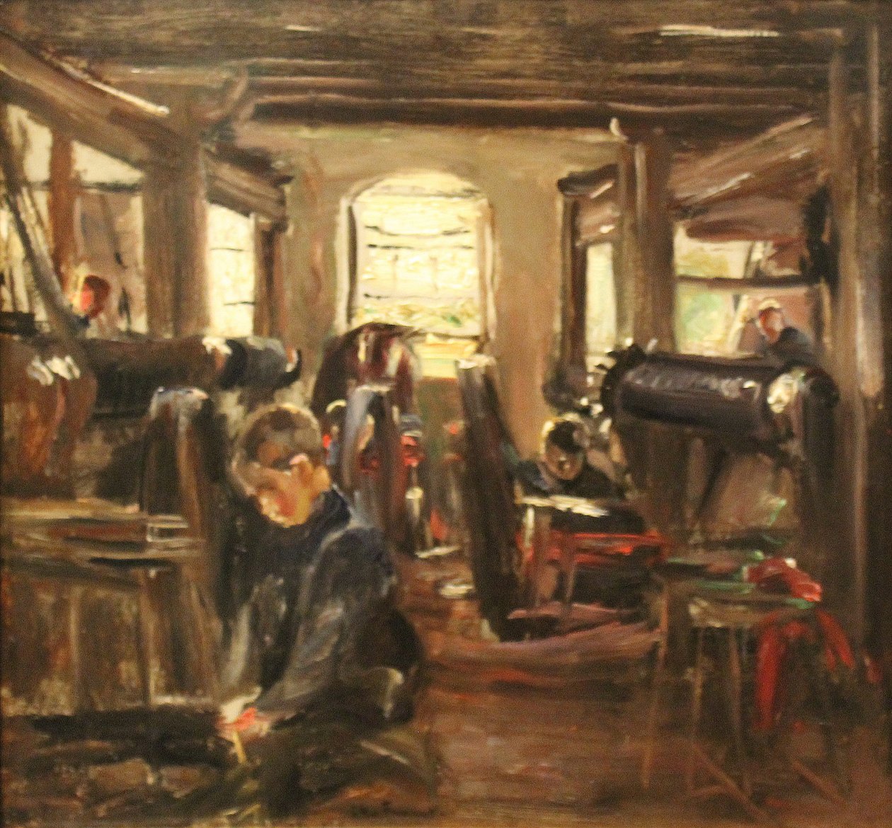 fábrica de tecelagem em Laren de Max Liebermann
