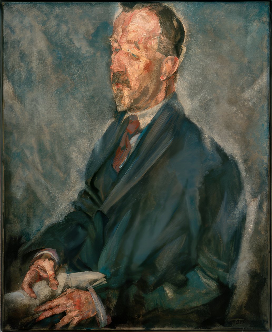 Max Oppenheimer, "Heinrich Mann" / Huile sur toile, 1912 de Max Oppenheimer
