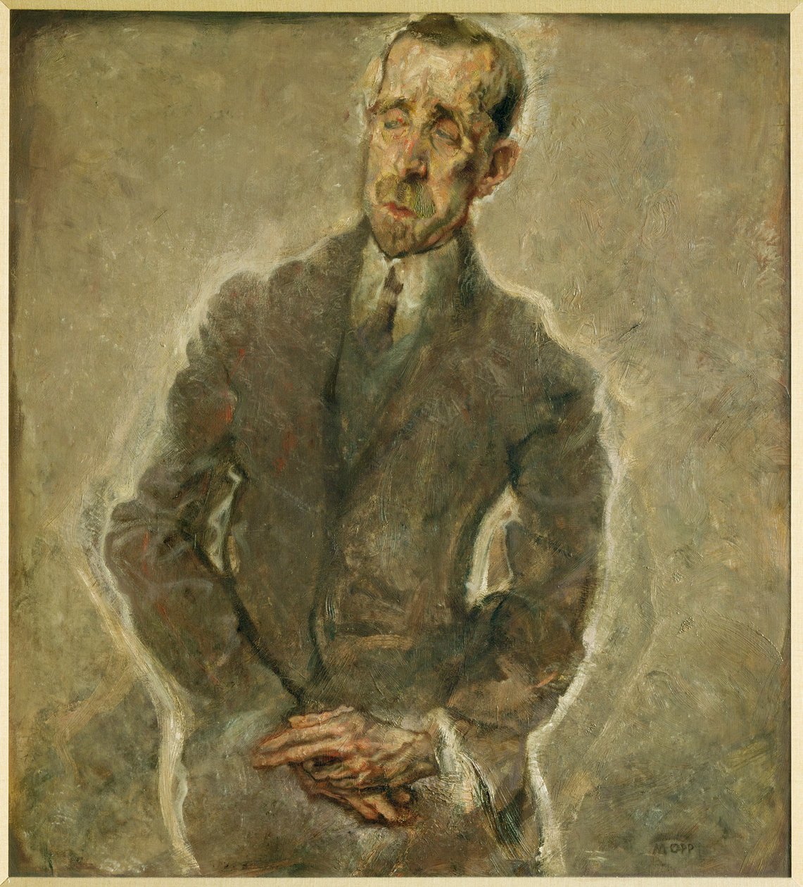 Escritor Heinrich Mann, irmão de Thomas de Max Oppenheimer