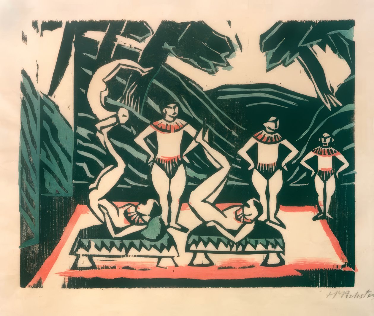 Acrobatas III de Max Pechstein