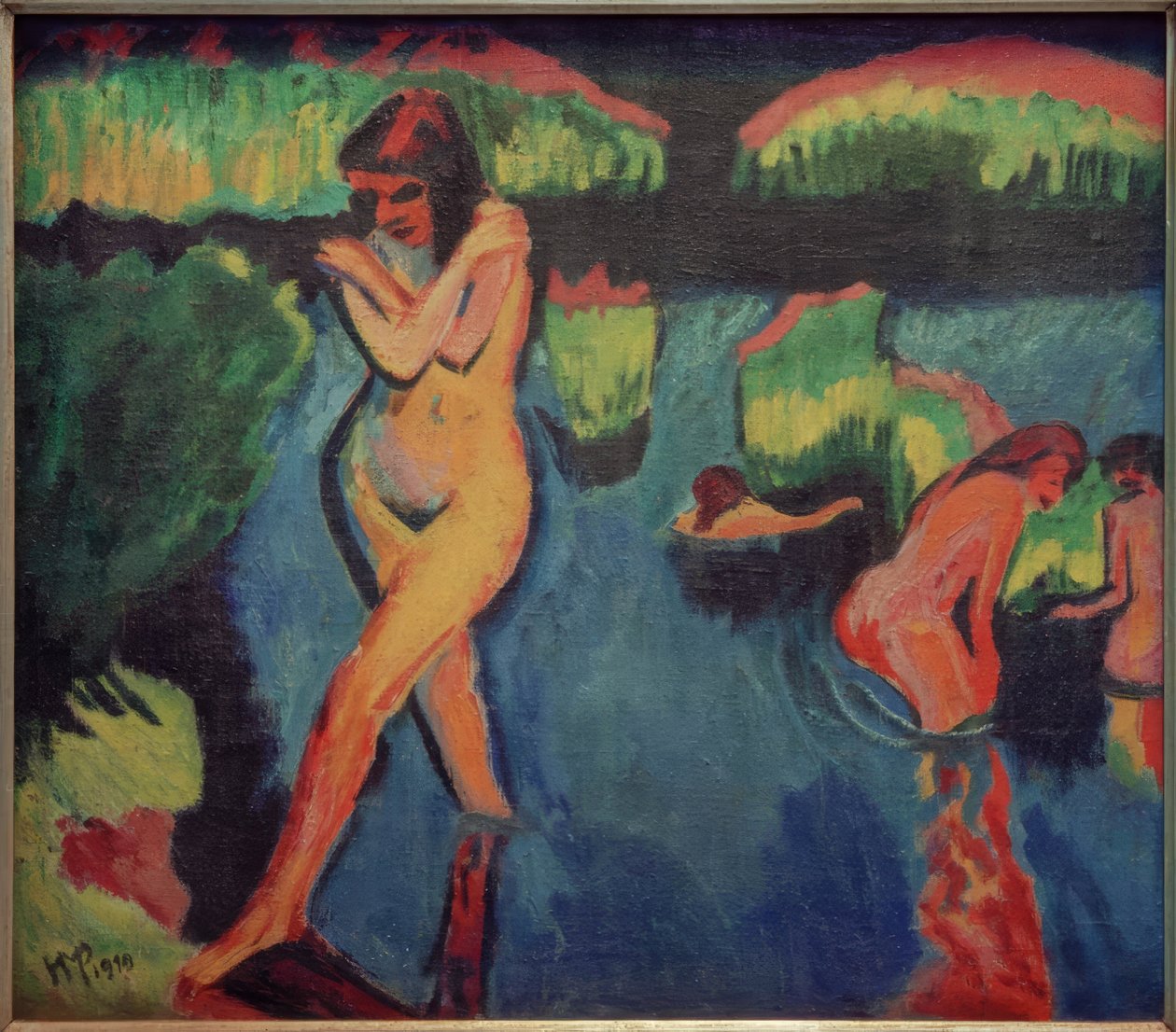 À beira do lago de Max Pechstein