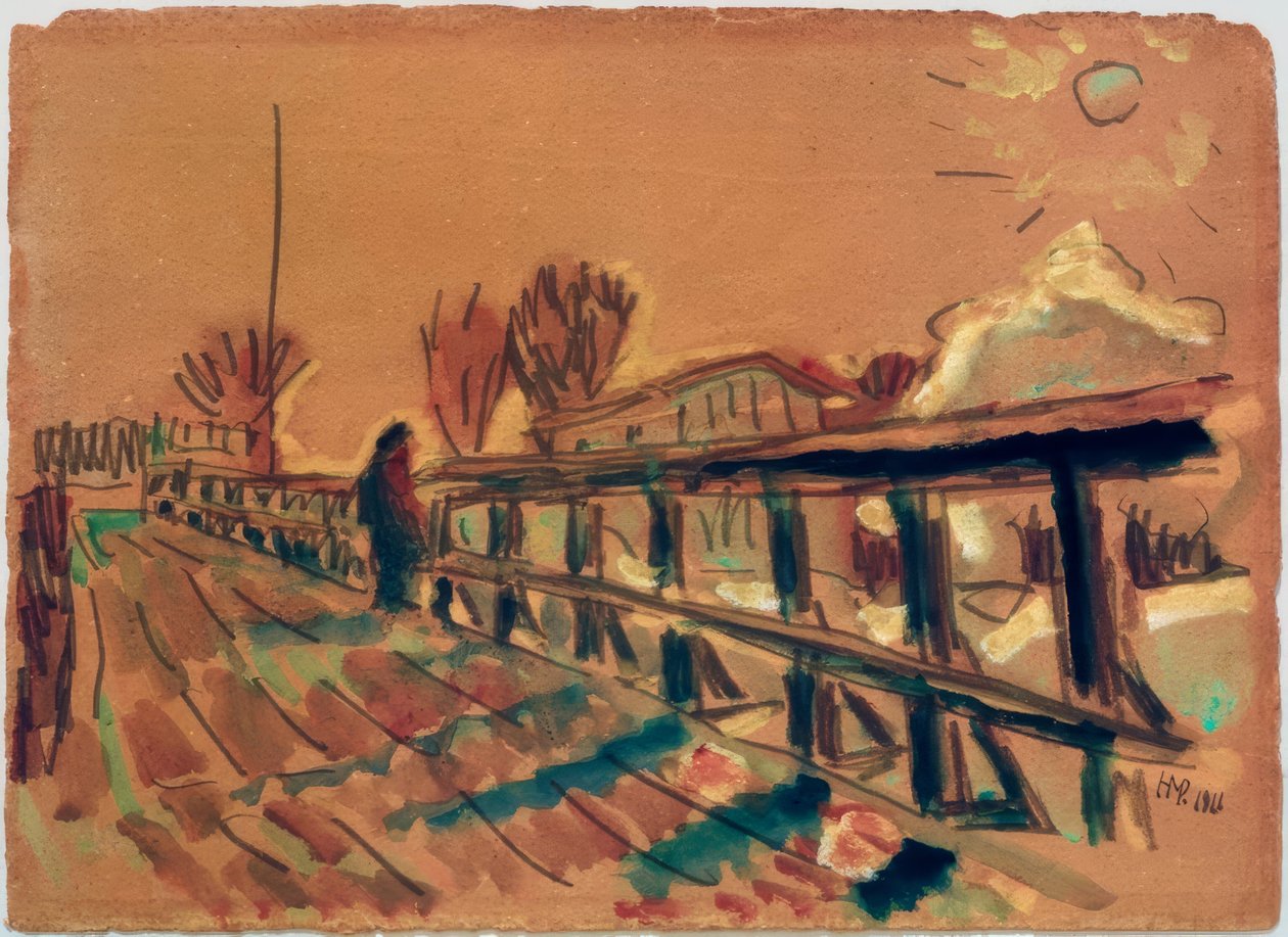 Vista sobre uma ponte de Max Pechstein