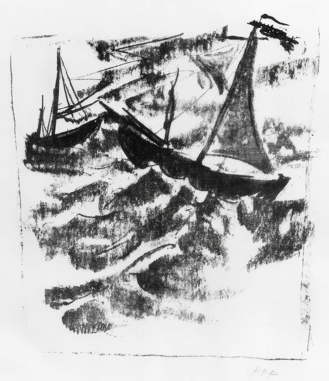 Barcos na tempestade de Max Pechstein