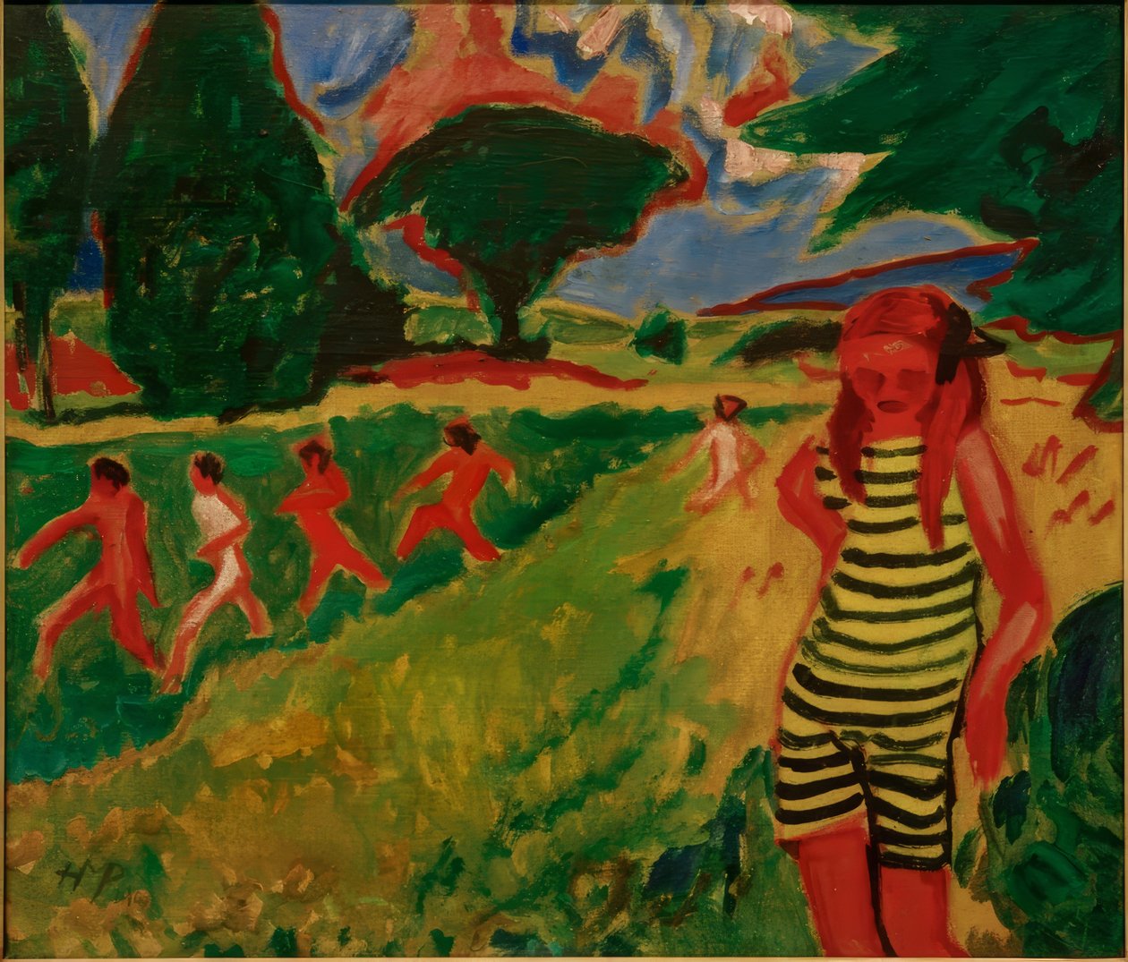 A camisola amarela e preta de Max Pechstein