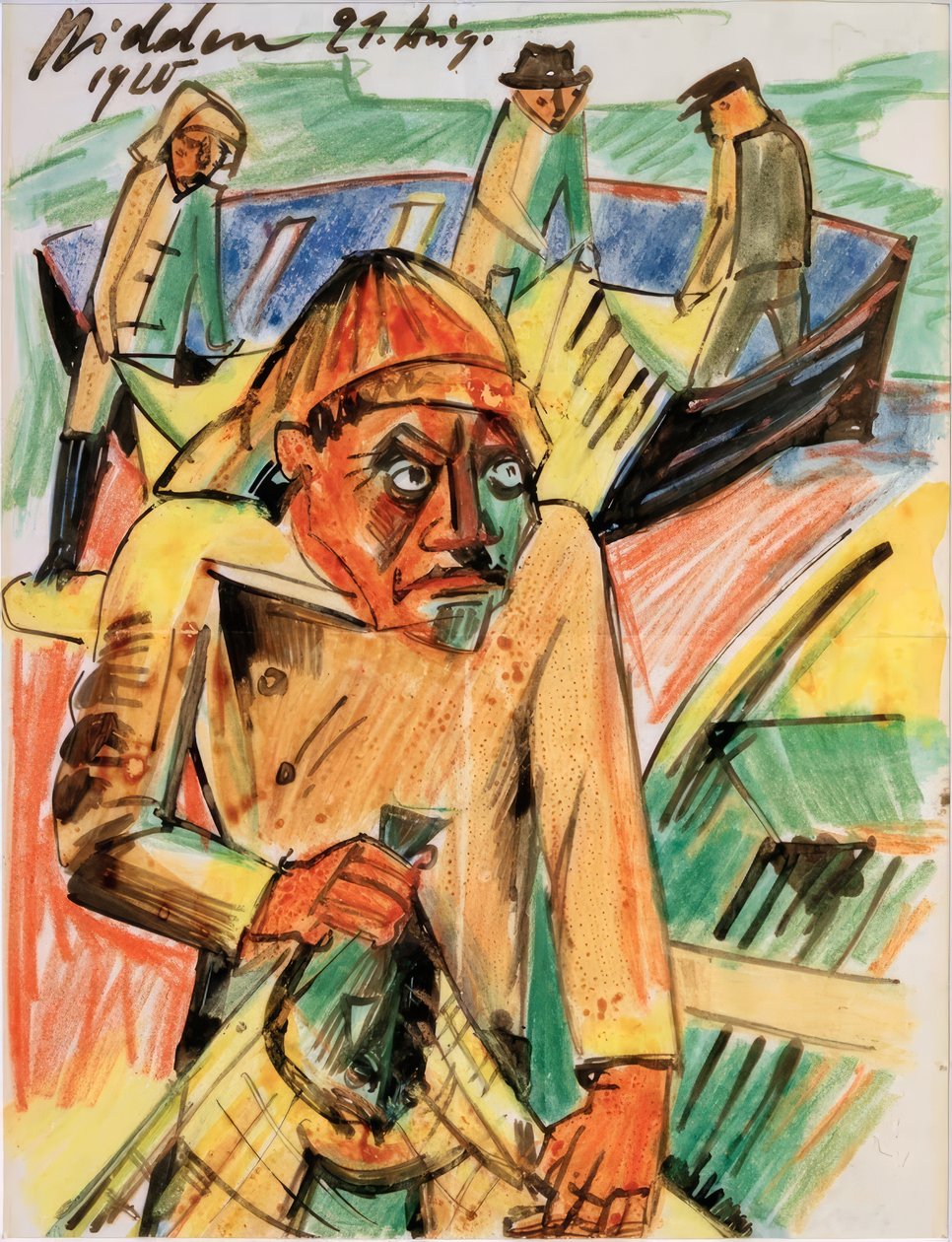 O pescador de solha de Max Pechstein