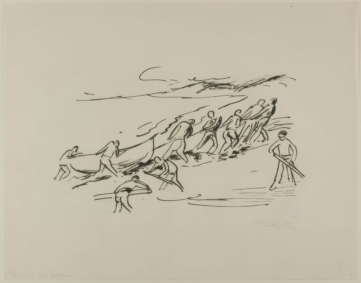 Desembarcando, de Fotos de viagem: Itália-Mar do Sul de Max Pechstein